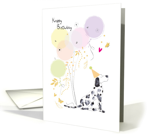 Birthday Party Dog with Balloons card (1628478)