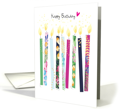 Birthday Candles with Watercolor Leaves and Berries card (1628902)