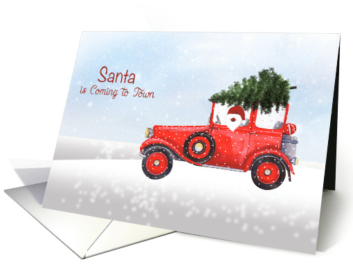Christmas Santa in Truck with Tree and Snow (1792518)