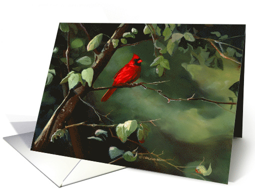 Thinking of You for a Bird Lover a Cardinal on a Branch card (1694968)