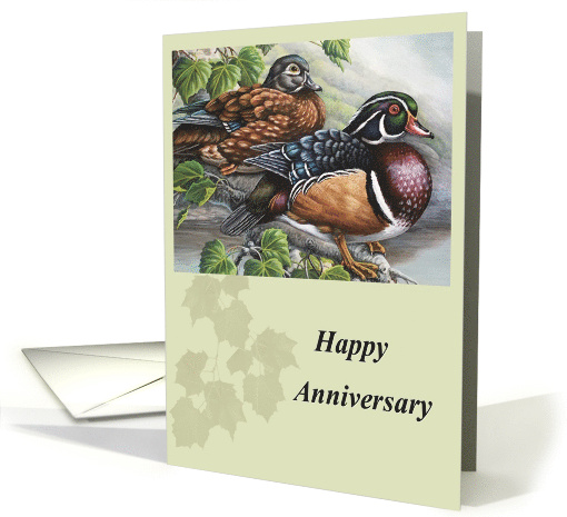 Couple Anniversary Wood Duck Pair in a Sycamore Tree card (1663732)