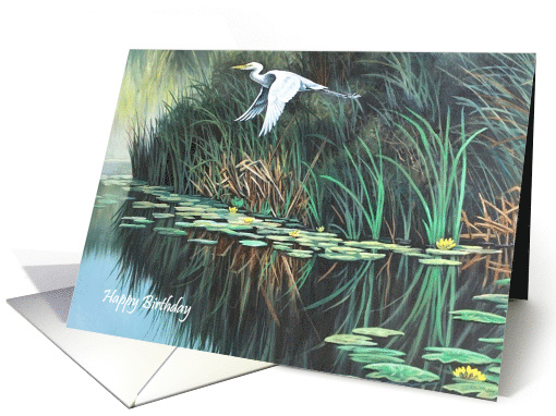 Happy Birthday Egret Scene to a Special Woman card (1665796)