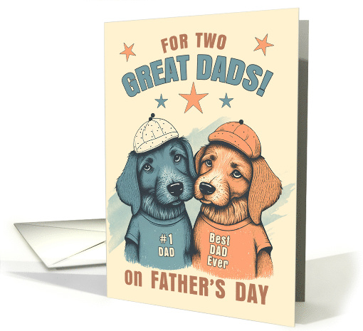for Two Dads on Father s Day Cute Dogs in Blue and Brown 1753108